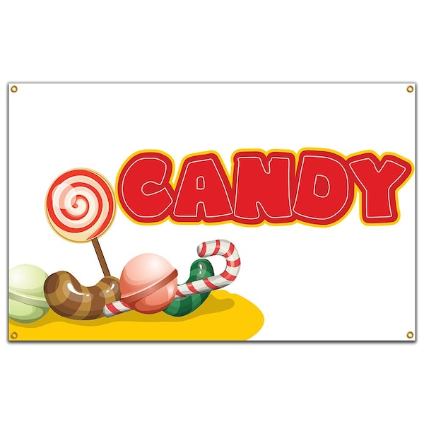 Candy Banner Heavy Duty 13 Oz Vinyl with Grommets Single Sided